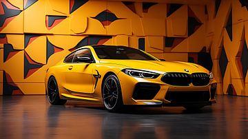 Gele BMW M8 van PixelPrestige