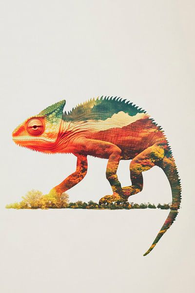 Fantasie kameleon van Poster Art Shop