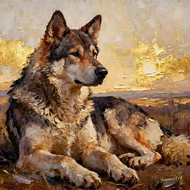 Chien Laika de Yakoutie sur Johannas Art Creations