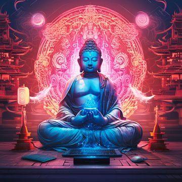 blauwe buddha van Virgil Quinn - Decorative Arts