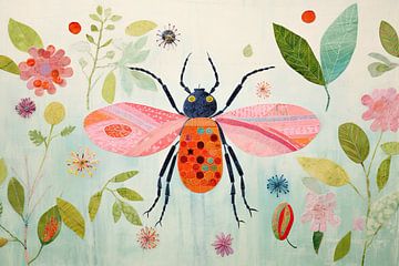 Collage d'insectes colorés sur Art Merveilleux
