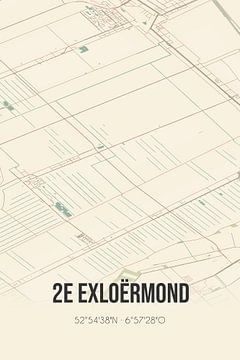 Vintage landkaart van 2e Exloërmond (Drenthe) van Rezona