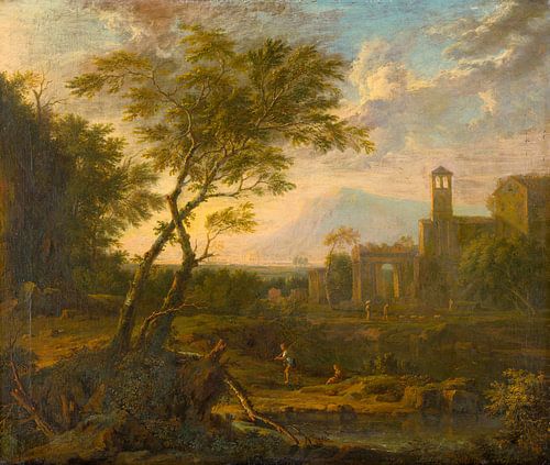 Italiaans landschap, Jan van Huijsum