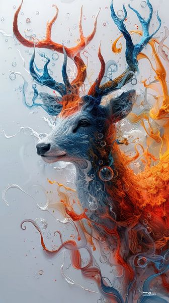 alcohol ink - deer by Gelissen Artworks