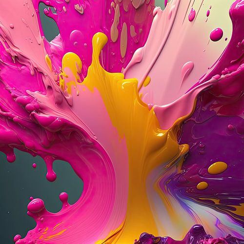 PAINT SPLASH roze oranje paars