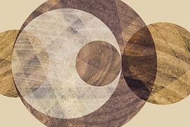Cirkels in natuurtinten met hout motief