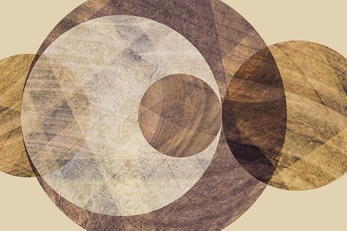 Cirkels in natuurtinten met hout motief