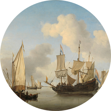 Schepen onder de kust voor anker, Willem van de Velde (II)