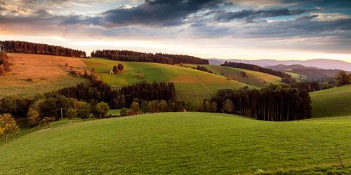 Landschap in het avondlicht