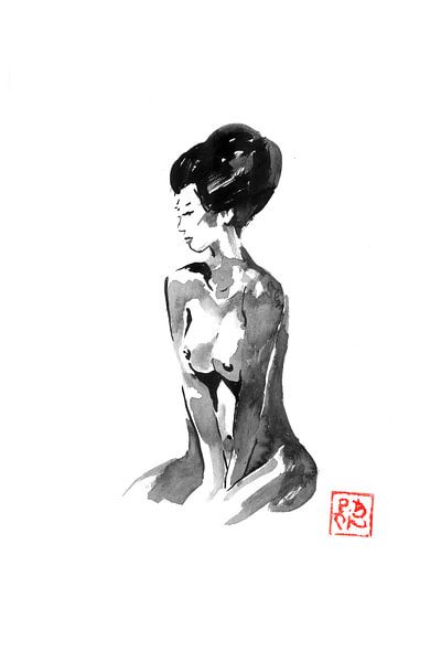 naakte geisha van Péchane Sumie