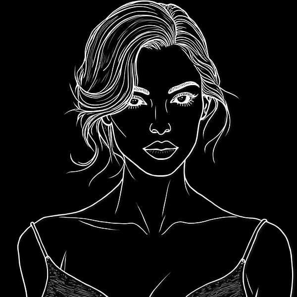 Tekening van een vrouw van The Photo Artist