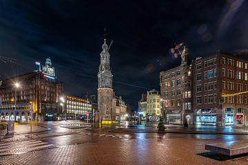 Avondklok in Amsterdam - Muntplein