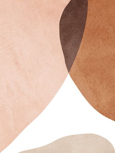 Organic geometric abstract art in earth tones