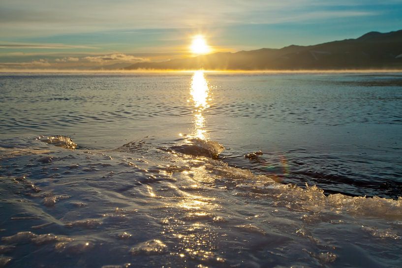 The edge of the ice on the edge of the blue water by Michael Semenov