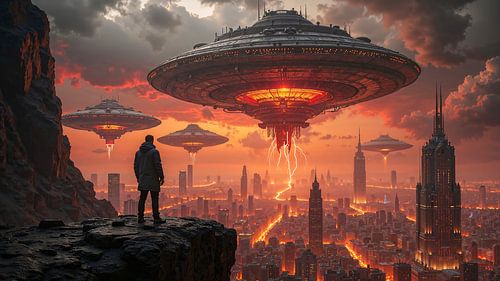 ALIEN INVASION - Gigantic UFOs take over the world