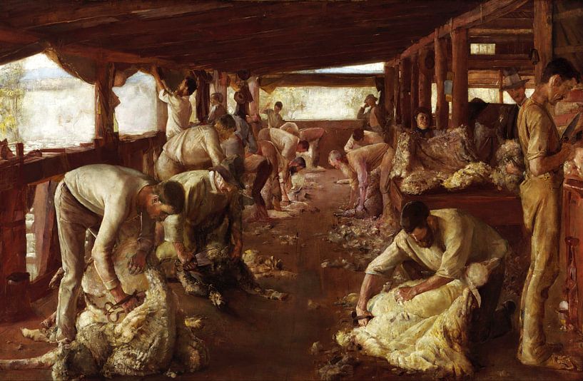 Tom Roberts, Het gouden Fleece - 1894 van Atelier Liesjes