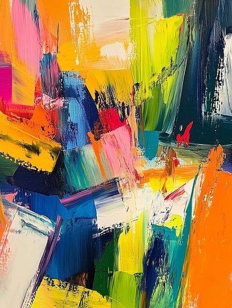 Vibrant brushstrokes in yellow and blue by artefacti