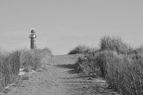 schiermonnikoog lighthouse in black and white