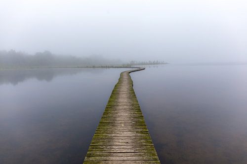 Uferpromenade im Nebel