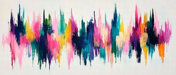 Colourful sound waves - abstract art by Poster Art Shop