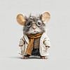 schattige muis verkleed als verstrooide professor kinderkamer decoratie van Margriet Hulsker