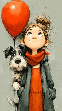 fille avec ballon sur Gelissen Artworks