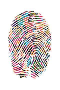 Leaf colorful Fingerprints of Your Life van Harry Hadders