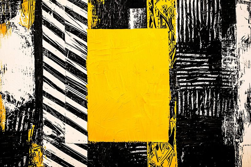 Yellow-black abstract pattern art by Imperial Art House
