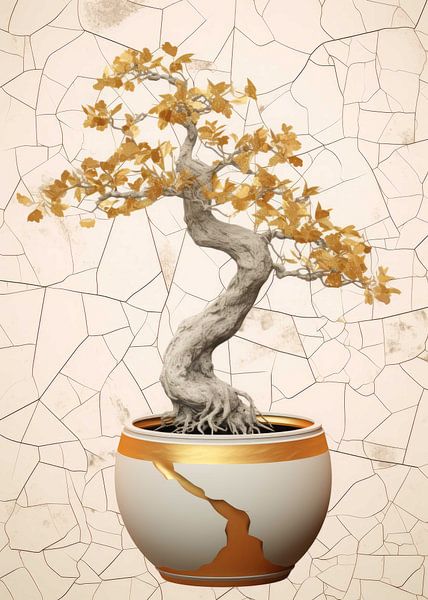 Bonsai Abstract Gold Decor by Morgan