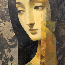 Frau mit Ohrring von Kunst Laune