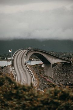 Majestueuze Brug over een Noors Fjord: Een Harmonie van Moderne Architectuur en Natuurlijke Schoonheid van angelo adriaenssens