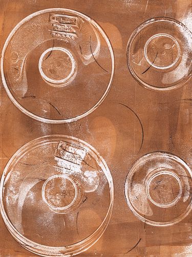 Ethos. Moderne abstracte geometrische minimalistische kunst in warm koperbruin.