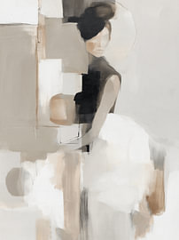 Modern en abstract portret in aardetinten van Studio Allee