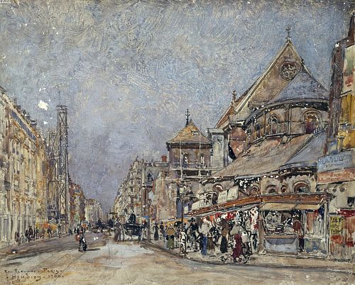 Frederic Houbron - La rue Réaumur et le chevet de l'église Saint-Martin-des-Champs (1900)