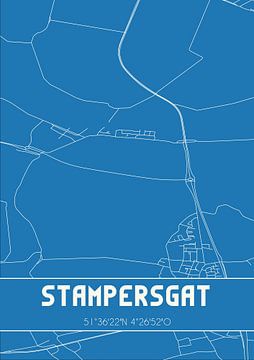 Blauwdruk | Landkaart | Stampersgat (Noord-Brabant) van Rezona