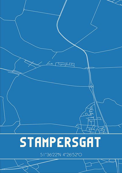 Blueprint | Map | Stampersgat (North Brabant) by Prints of Place