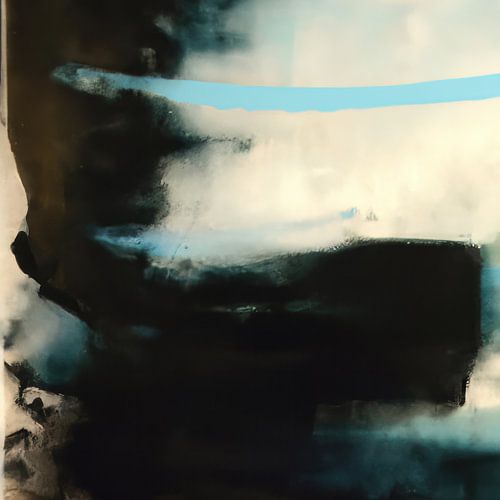 Abstrait moderne en noir, blanc et bleu clair