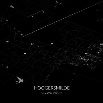 Carte en noir et blanc de Hoogersmilde, Drenthe. sur Rezona