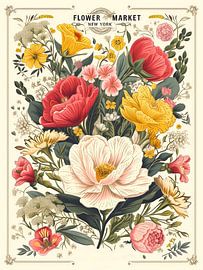 Blumenmarkt: New York #1 von ByNoukk