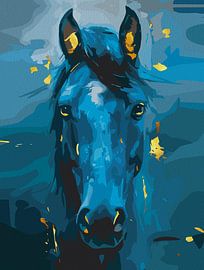 Majestic Blue Horse Art – Strength and Elegance by Ramy Salah Hefny