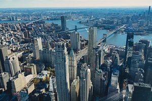 Blick auf den Südosten Manhattans mit Brücken und East River
