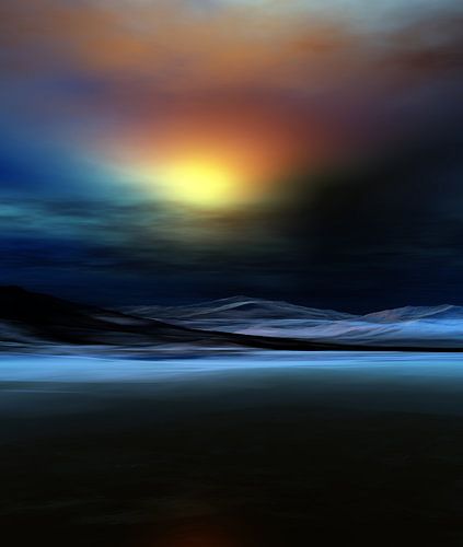 Zonsondergang in de bergen