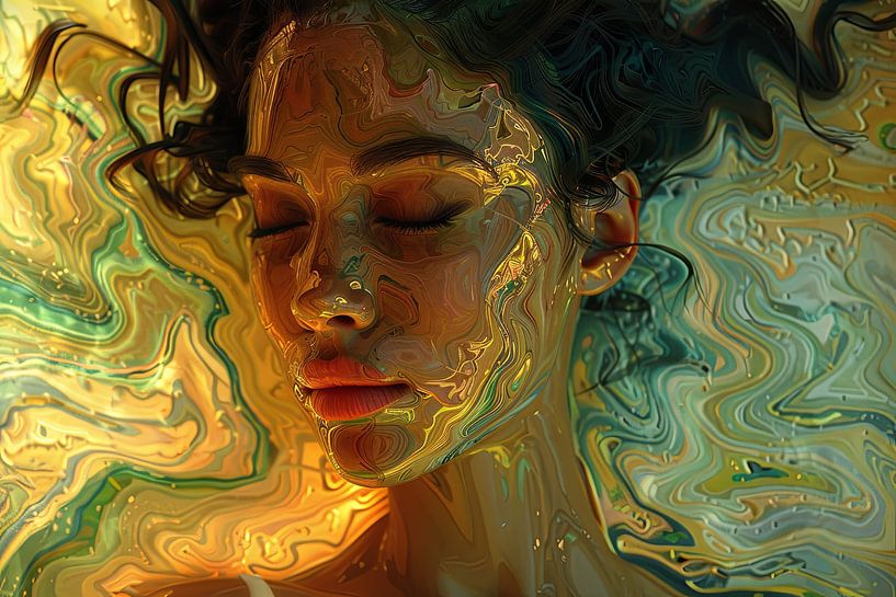 Femme picturale aux couleurs de van Gogh par Egon Zitter