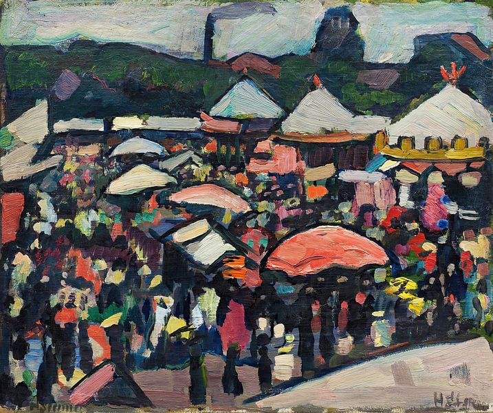 Hermann Stenner - Fair at the Kesselbrink in Bielefeld (1912) by Peter Balan