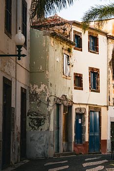 A narrow street in the old town of Funchal, Madeira