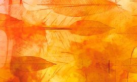 Sunrise in autumn in yellow and orange by Mad Dog Art