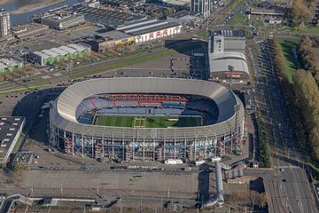 De Kuip in Rotterdam, het stadion van Feijenoord. van Jaap van den Berg