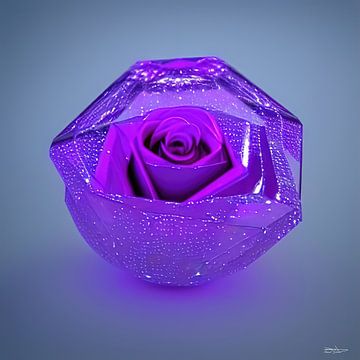 rose en cristal sur Gelissen Artworks