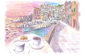 Riomaggiore Cinque Terre Ontspannende ochtend met brioche en koffie van Markus Bleichner