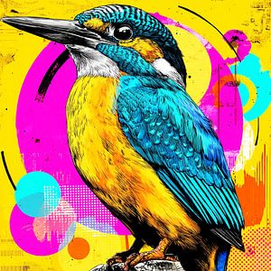 Martin-pêcheur Pop Art n° 2